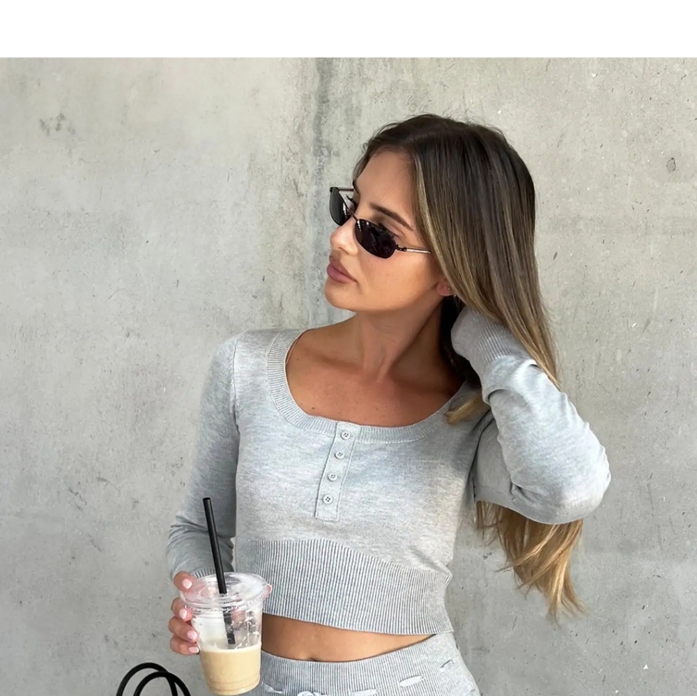 NWT Lounge Underwear Knitted Long Sleeve Top